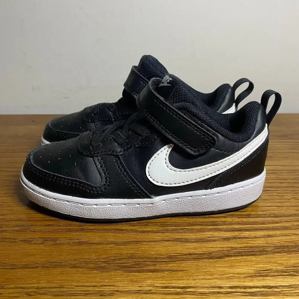 Nike Court Borough Low (TDV) Black/White Sneakers BQ5453-002 Toddler Size 9C